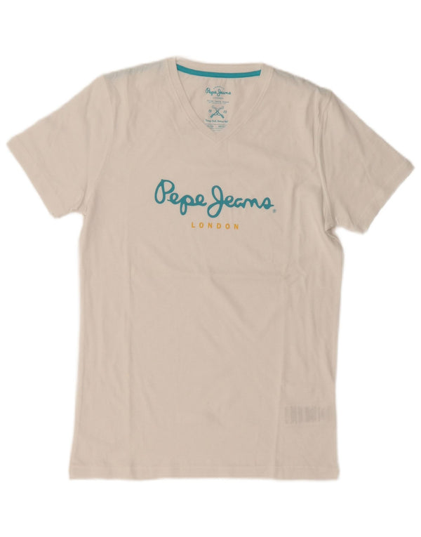 PEPE Jeans T-shirt grafica da uomo Top in cotone bianco medio