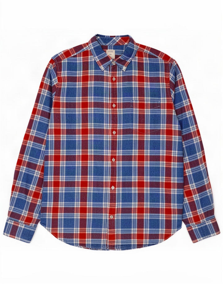 Gap Mens Shirt Large Blue Plaid Cotton