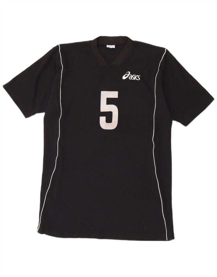 T-shirt grafica da uomo slim fit Asics XL nera in poliestere