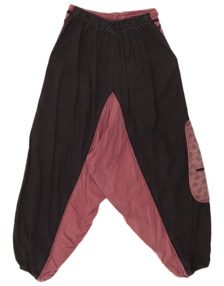 Pantaloni Harem da donna Guru Joggers medi W28 L23 cotone color block nero