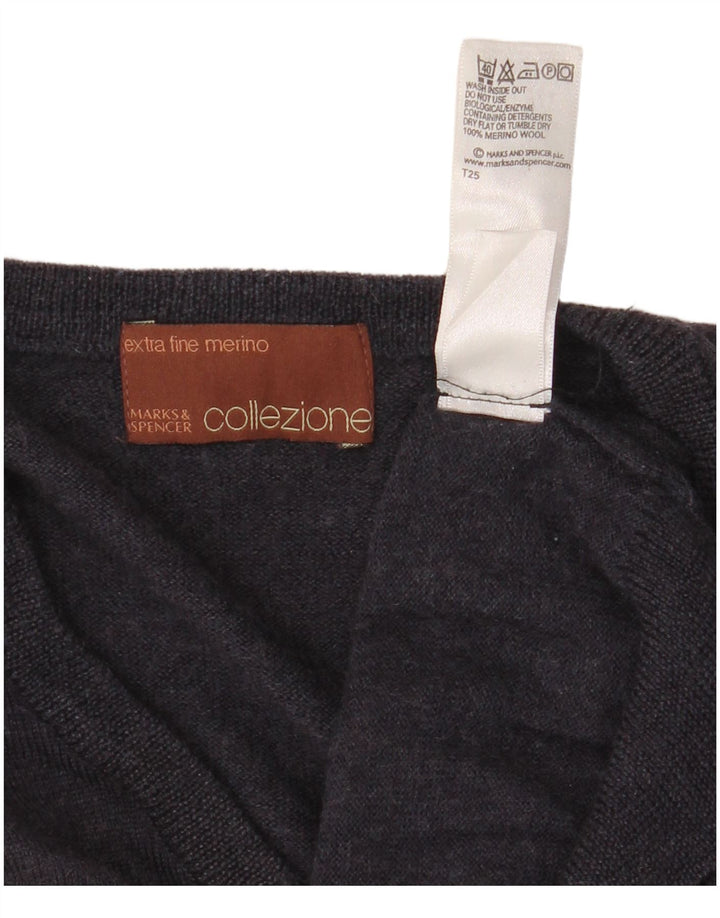 Canotta da uomo Marks & Spencer XL in lana merino blu navy