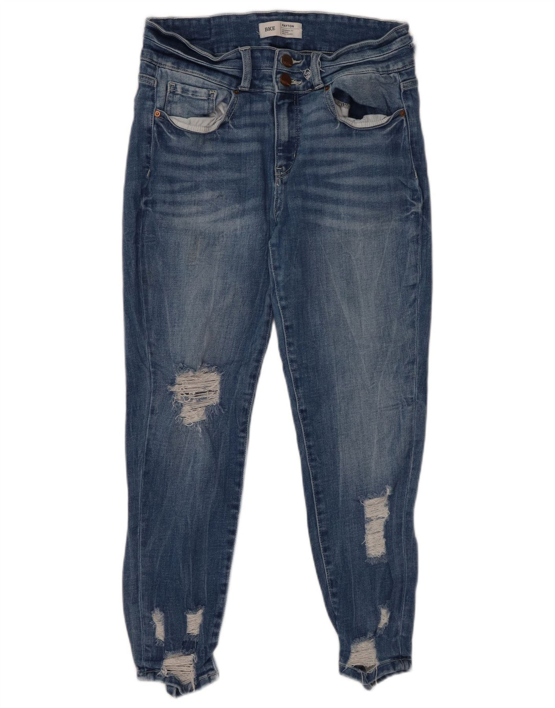 Jeans skinny effetto consumato Payton da donna BKE a vita media W29 L26 cotone blu