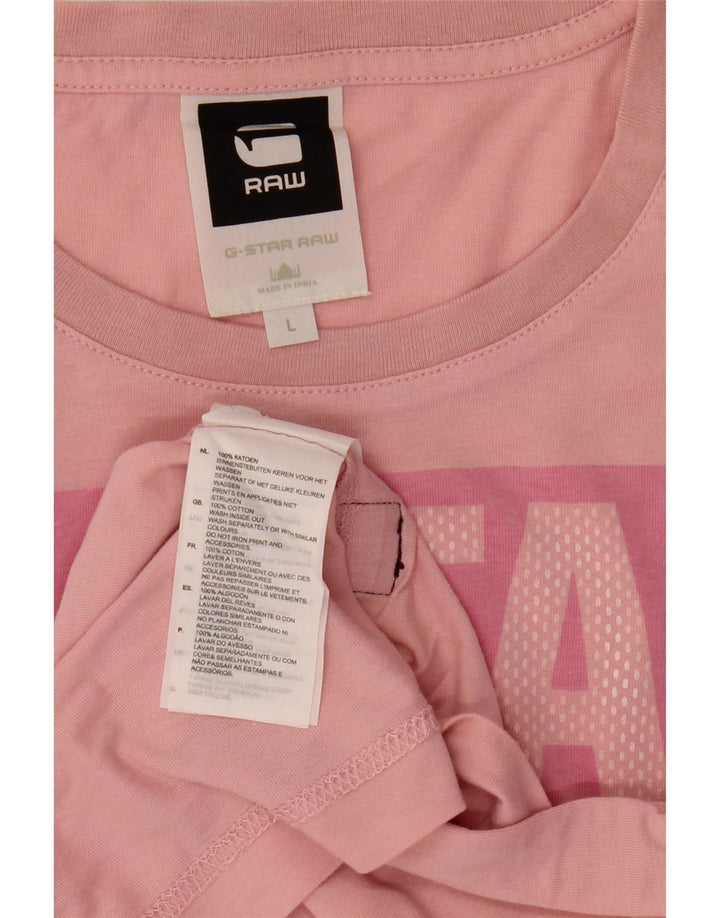 T-shirt grafica da uomo G-Star Top grande in cotone rosa