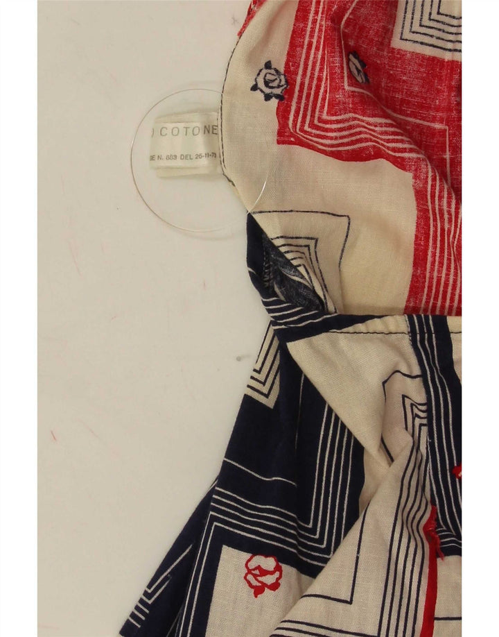 Abito vintage da donna alla caviglia IT 46 Grande cotone geometrico multicolore