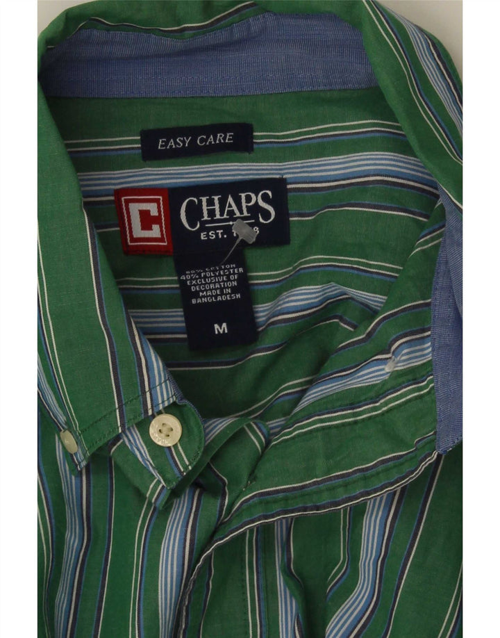 Camicia Chaps da uomo Easy Care in cotone a righe verde medio