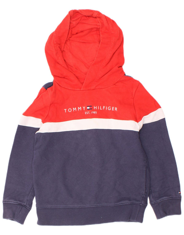 Tommy Hilfiger Ragazzi Felpa con cappuccio grafica Maglione 3-4 anni Blu navy Colourblock