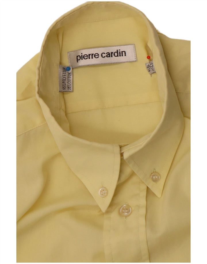 Camicia da uomo Pierre Cardin taglia 42 16 1/2 grande poliestere giallo