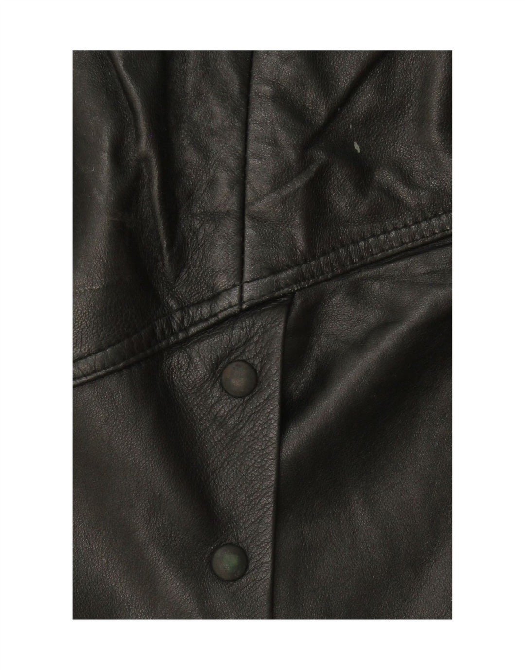 VINTAGE Womens Leather Skirt W30 Medium Black Leather