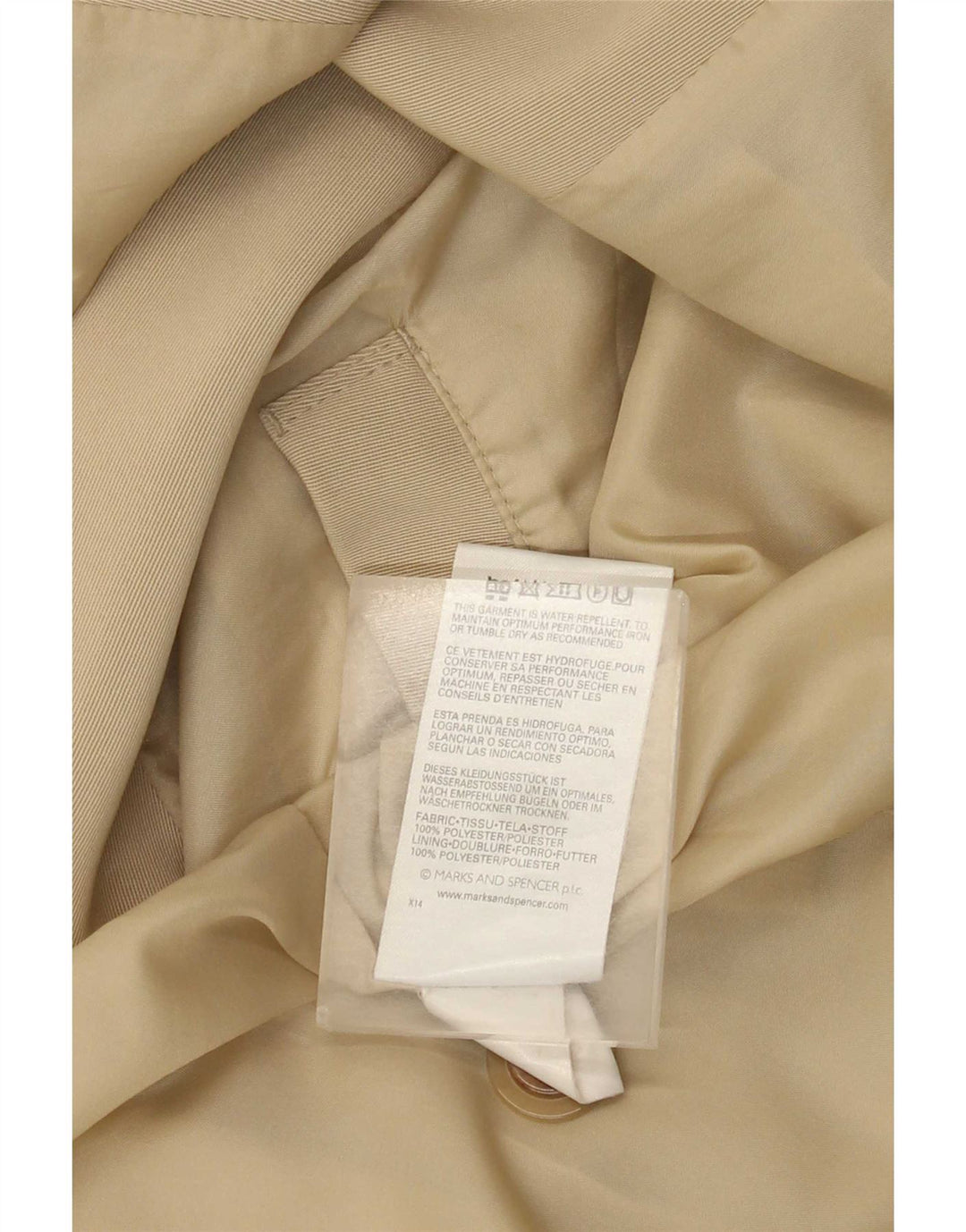 Cappotto Marks & Spencer da donna vestibilità standard UK 18 XL poliestere beige
