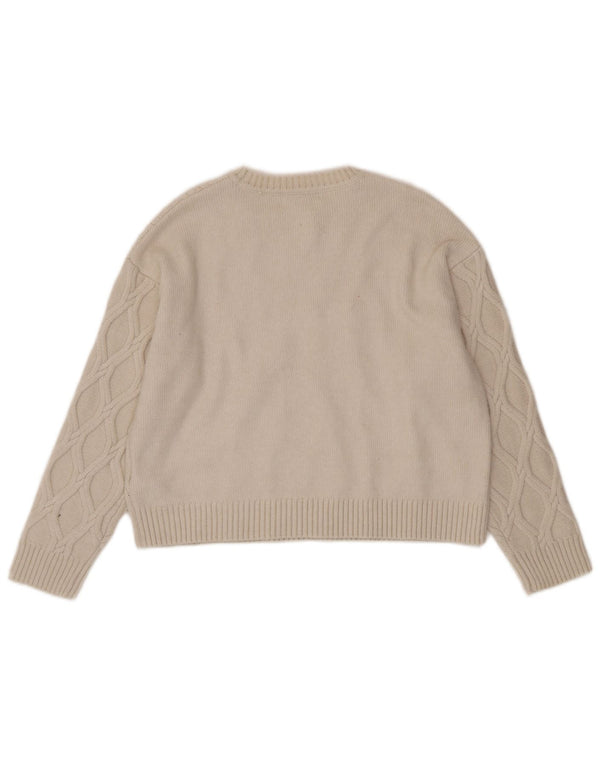 Maglione corto con scollo a barca da donna Marks & Spencer UK 14 Beige medio
