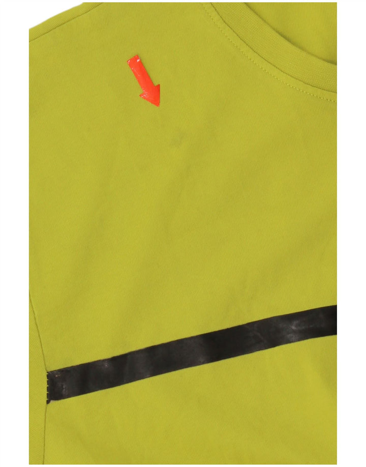 T-shirt Fila da uomo Top Large in cotone color block giallo