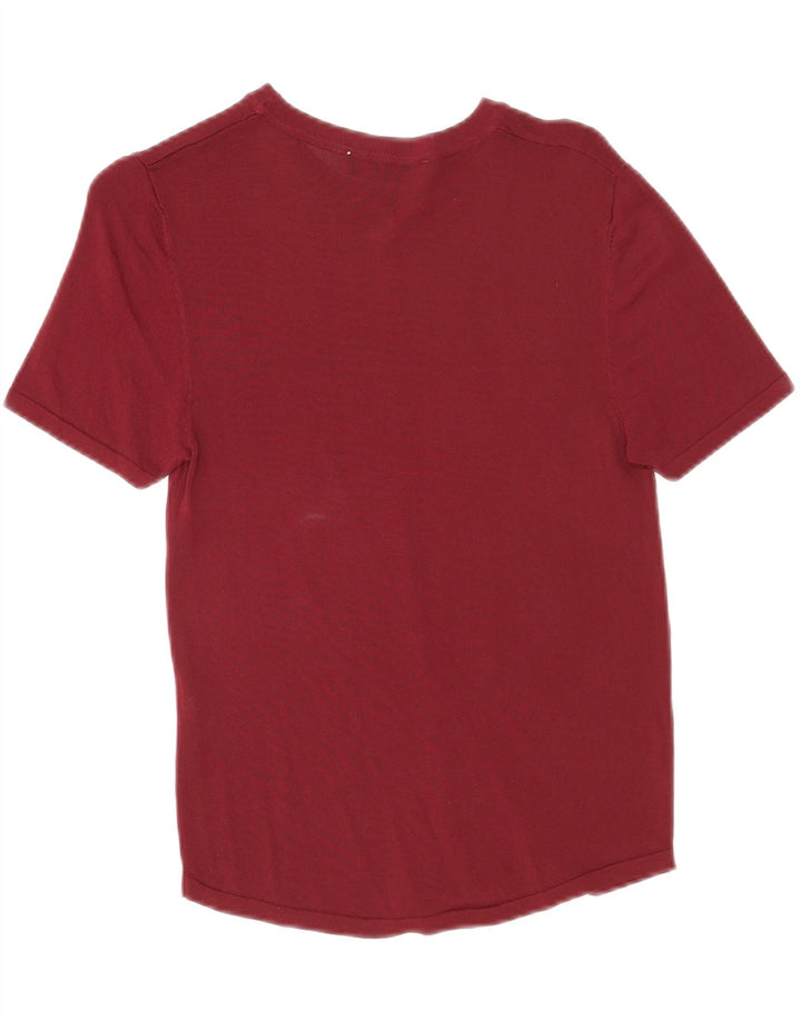 T-shirt Zara da donna Top UK 12 viscosa bordeaux medio