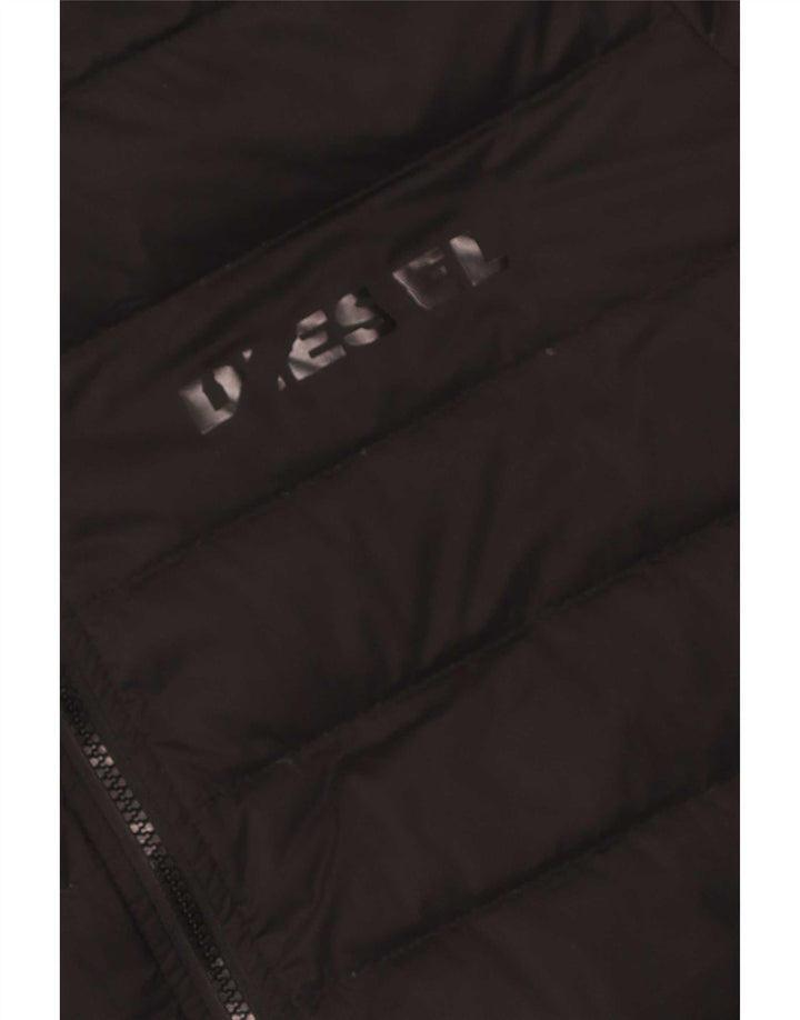 Giacca imbottita con cappuccio da uomo Diesel UK 42 XL poliestere nero