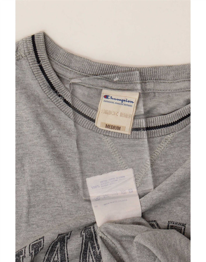 T-shirt grafica da uomo Champion Top in cotone grigio medio