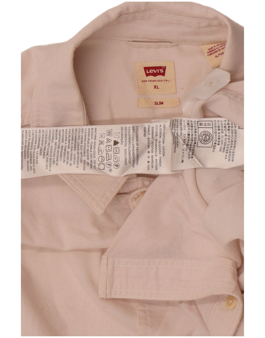 Camicia Levi's da uomo slim fit XL in cotone rosa