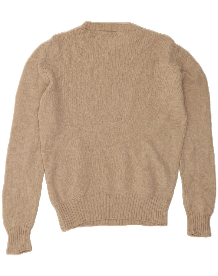 BENETTON Womens Crew Neck Jumper Sweater UK 12 Medium Beige Vintage Benetton and Second-Hand Benetton from Messina Hembry 