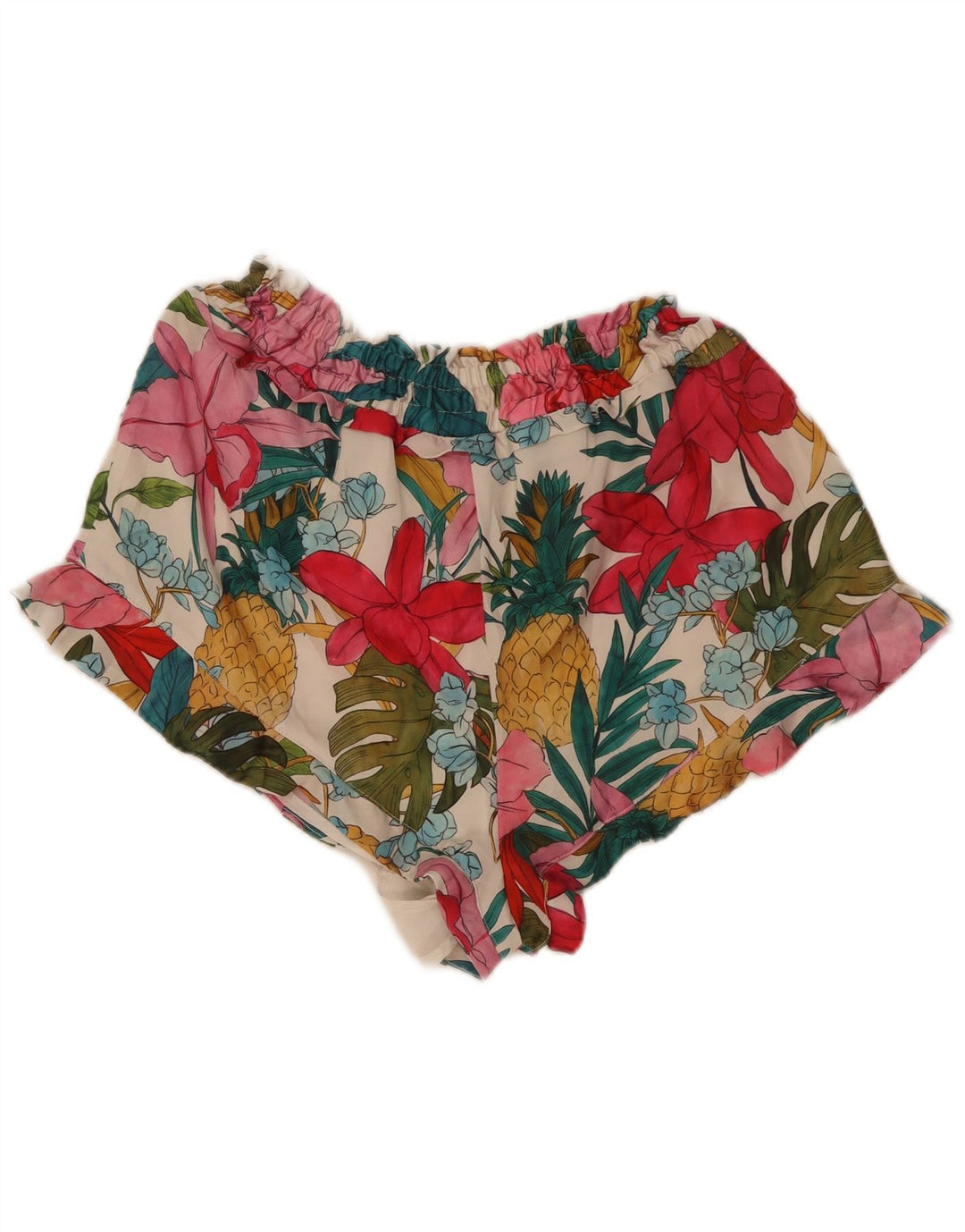 Pantaloncini Zara da donna grandi W32 in poliestere floreale multicolore