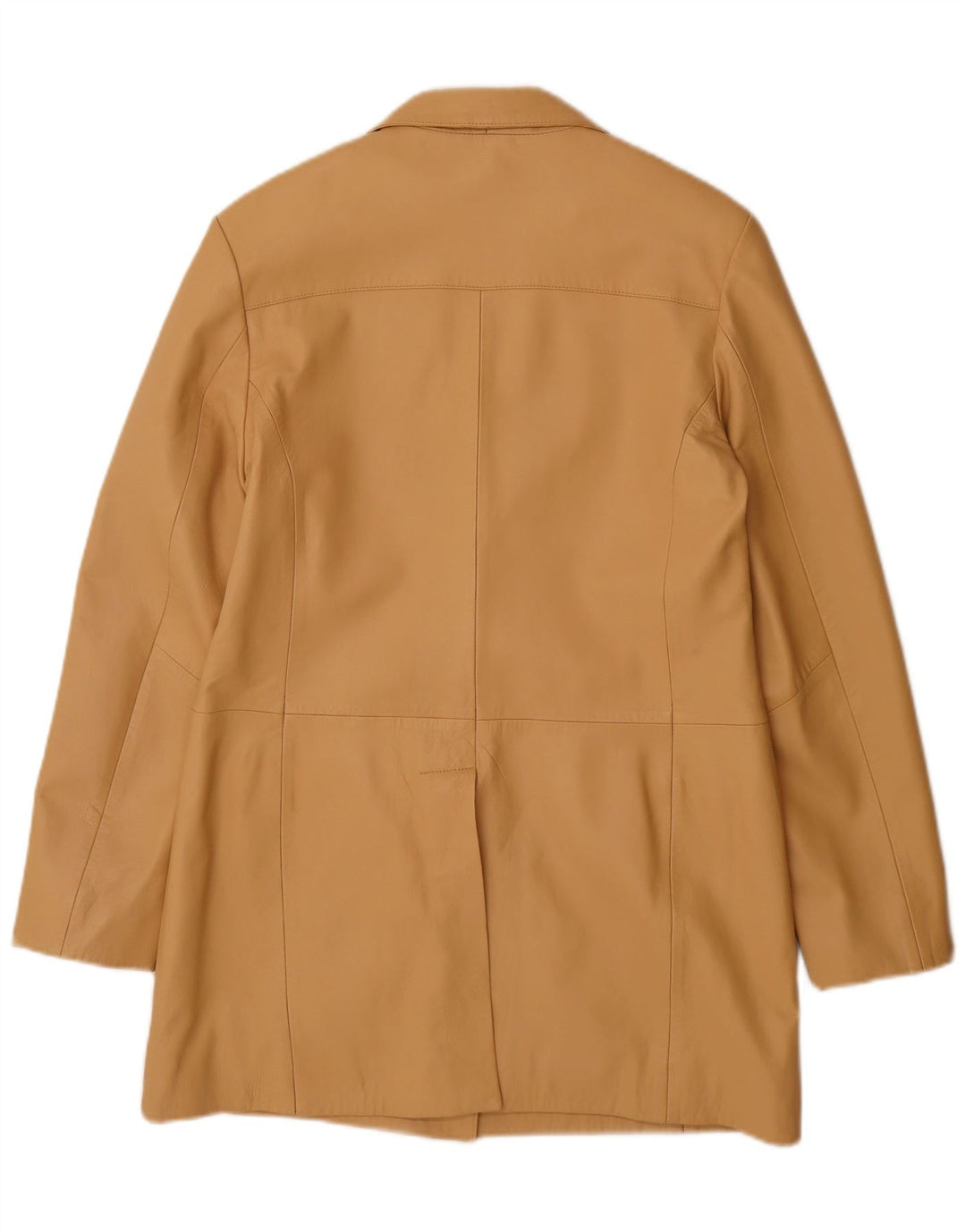 Cappotto in pelle vintage da donna UK 14 grande pelle beige