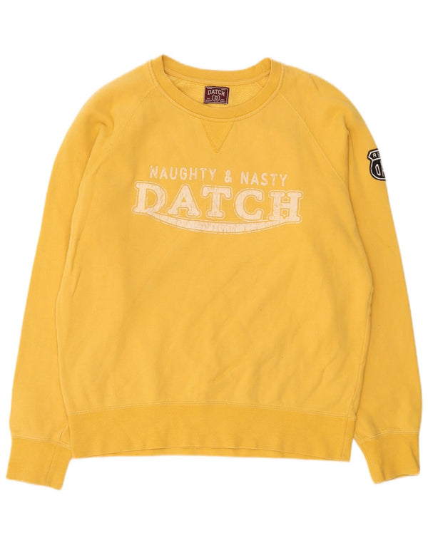Felpa grafica da donna Datch Jumper UK 20 2XL Cotone giallo