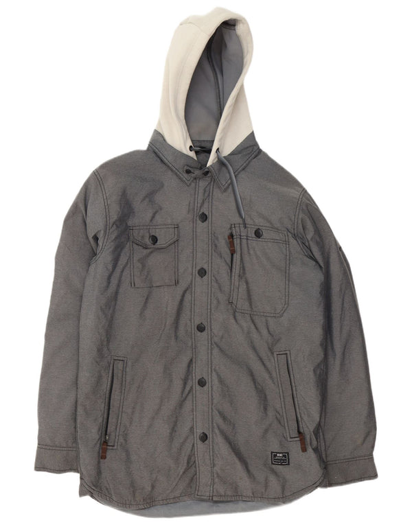 Giacca a vento con cappuccio da uomo Nike UK 36 Small Grigio Colourblock Poliestere