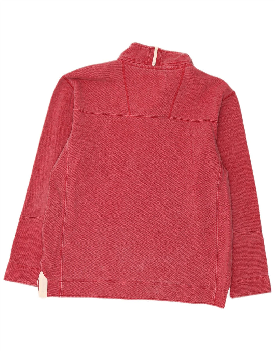 Crew Clothing Felpa da uomo con collo con zip, maglione grande, cotone rosso