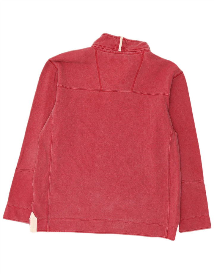 Crew Clothing Felpa da uomo con collo con zip, maglione grande, cotone rosso