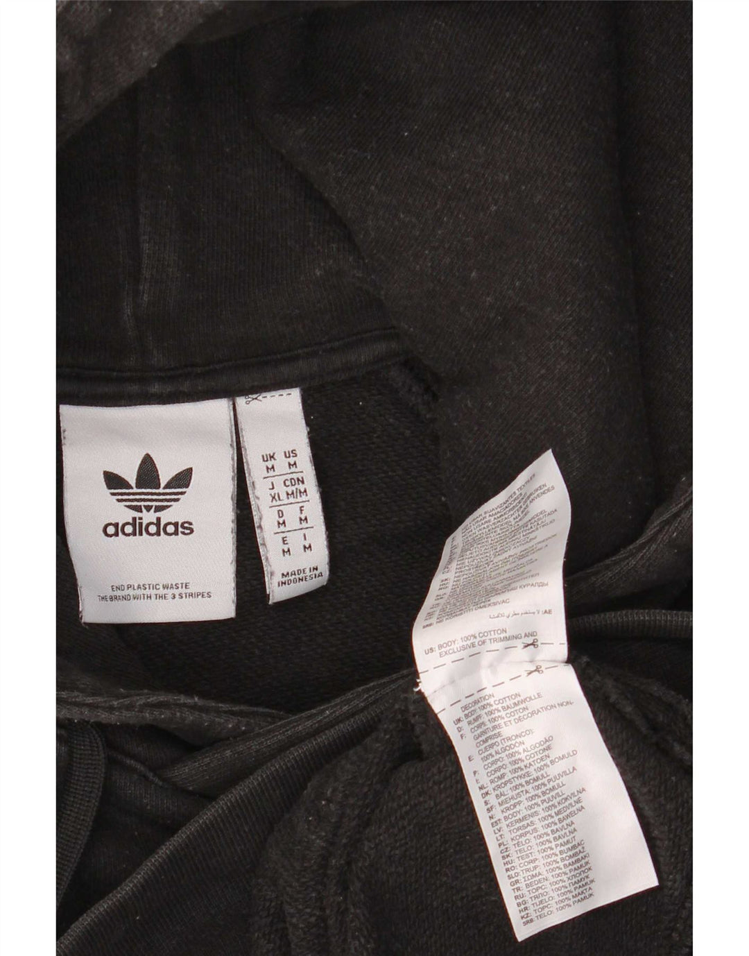Felpa con cappuccio da uomo Adidas Medium in cotone nero
