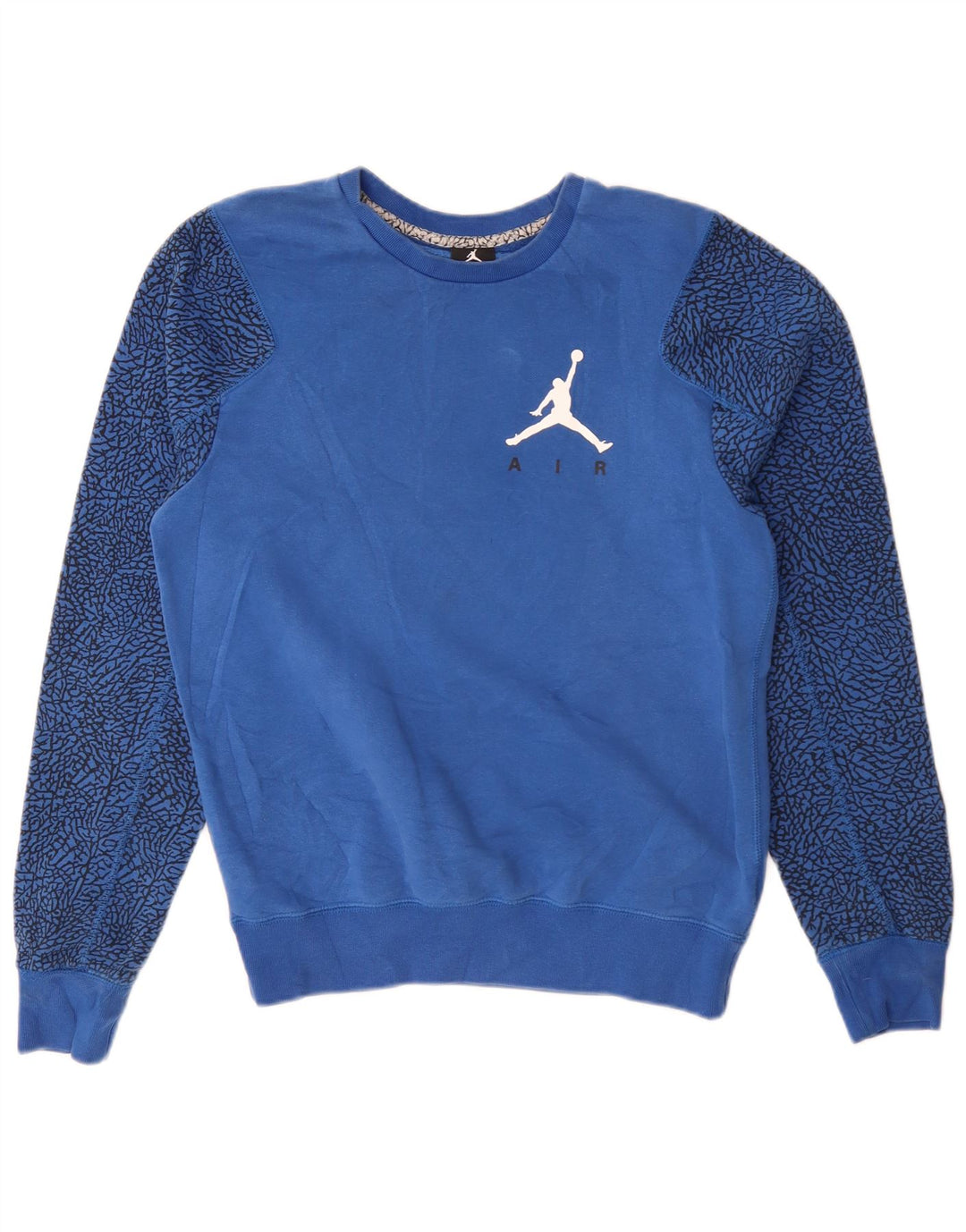 Felpa con motivo astratto Jordan da uomo, piccola, in cotone blu