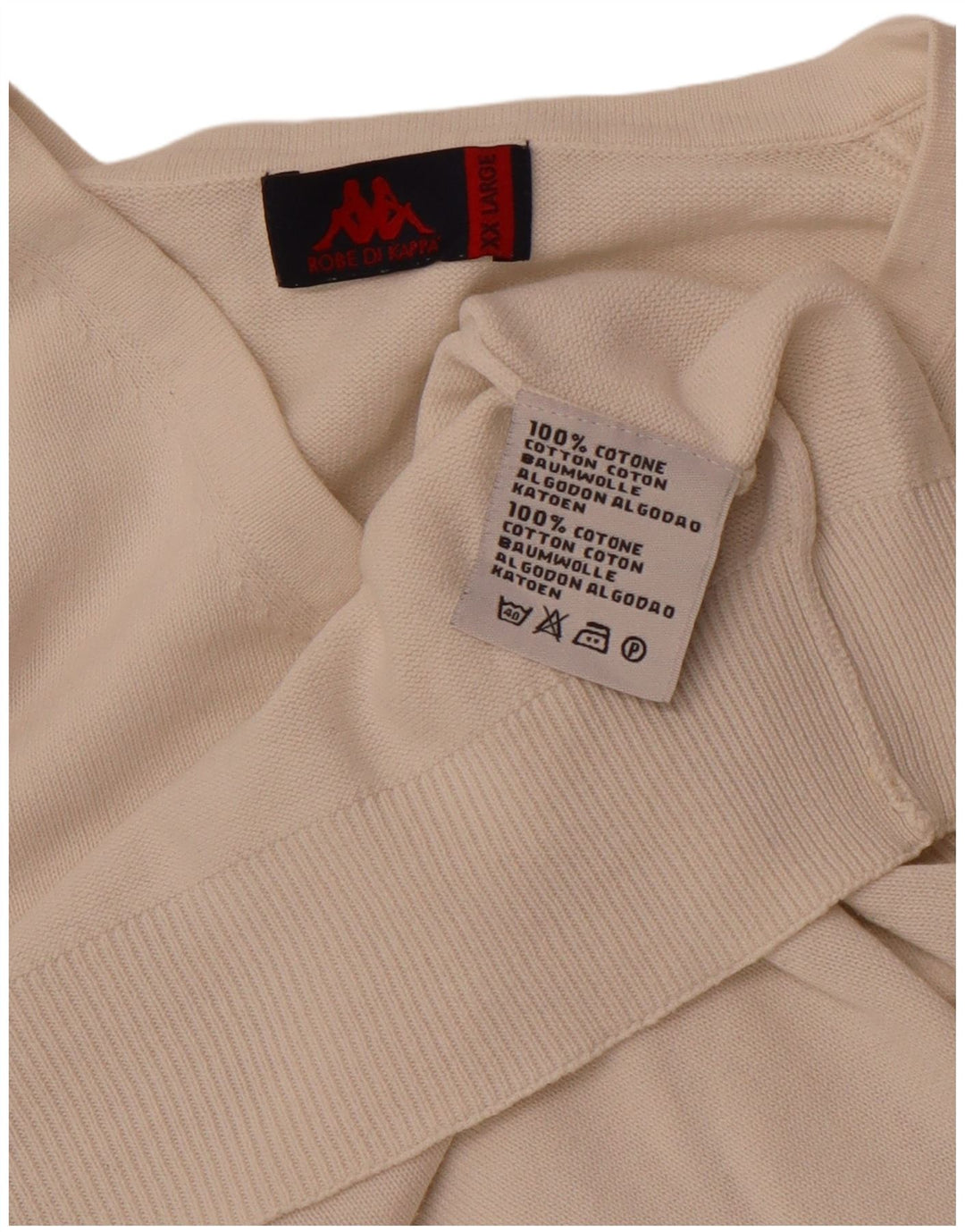 Canotta da uomo KAPPA 2XL in cotone bianco sporco