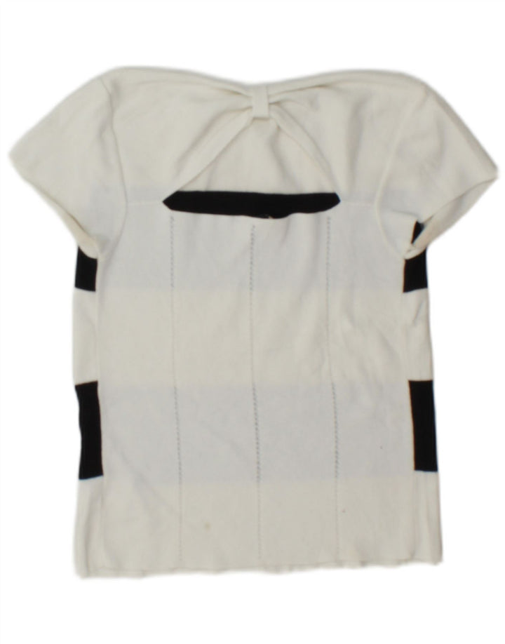 Top corto da donna con spalle scoperte Emporio Armani IT 42 a righe bianche medie