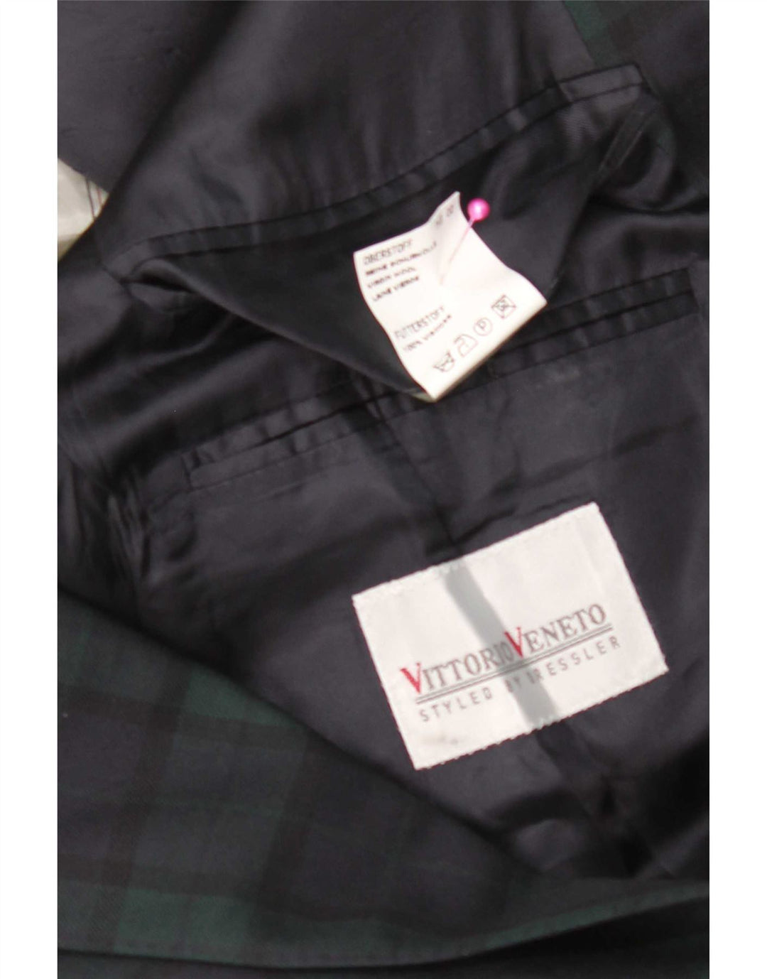 Giacca blazer da donna Vittorio Veneto UK 18 XL blu navy a quadri
