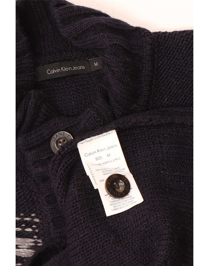 Calvin Klein Jeans Maglione da uomo con collo a bottoni blu navy medio