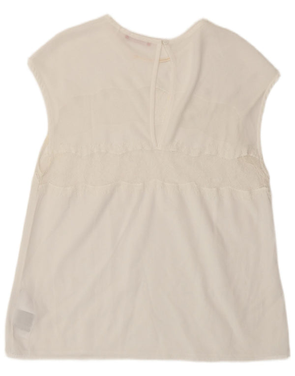 Top in camicetta da donna Guess UK 12 poliestere bianco medio