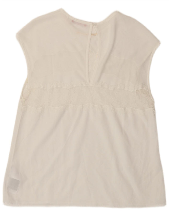 Top in camicetta da donna Guess UK 12 poliestere bianco medio