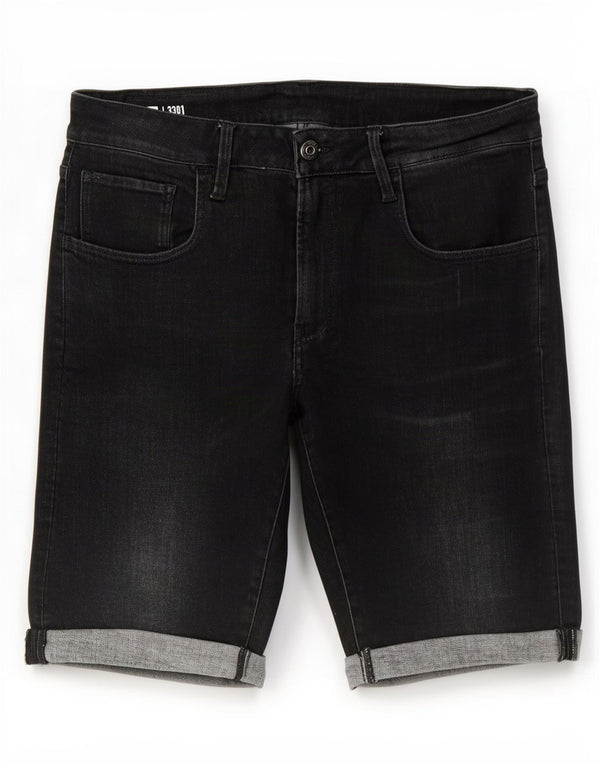 Pantaloncini di jeans slim da uomo G-Star 3301 W34 grande cotone grigio