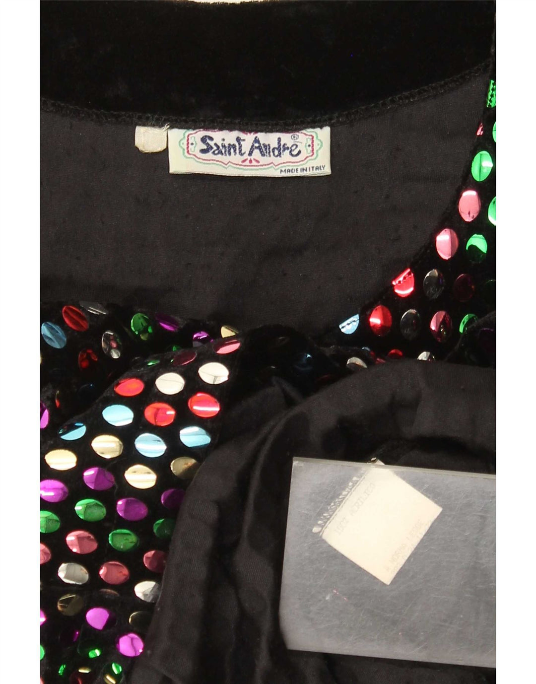 Abito a trapezio vintage da donna a maniche lunghe UK 12 medio multicolore maculato