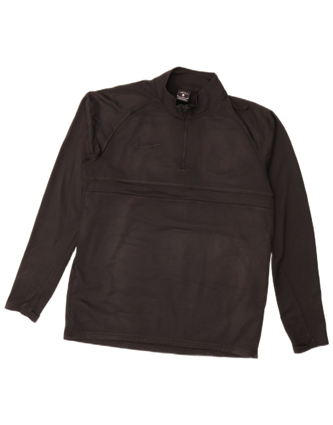 Felpa da uomo Nike Dri Fit con zip e collo, maglione, poliestere nero medio