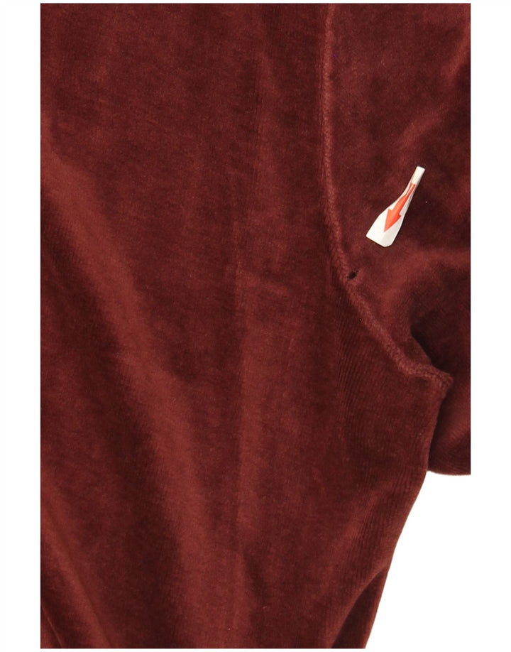 Top vintage da uomo a maniche lunghe bordeaux medio
