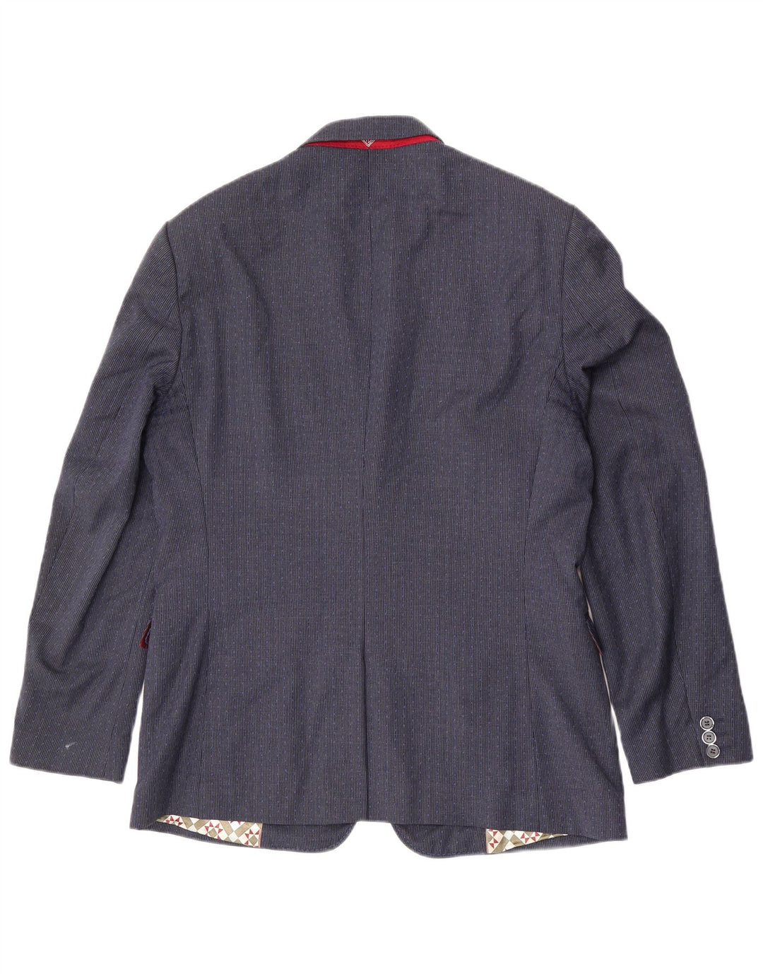 Giacca blazer da uomo a 2 bottoni Ted Baker UK 42 XL Lana pied de poule blu navy