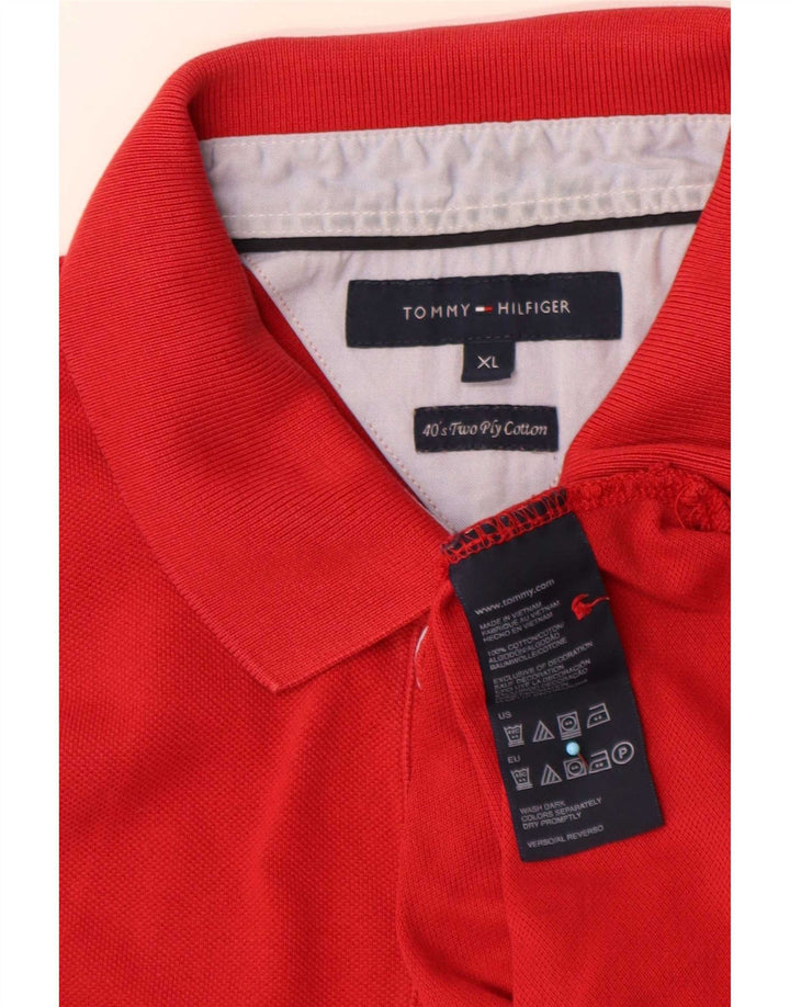 Polo da uomo Tommy Hilfiger XL in cotone rosso