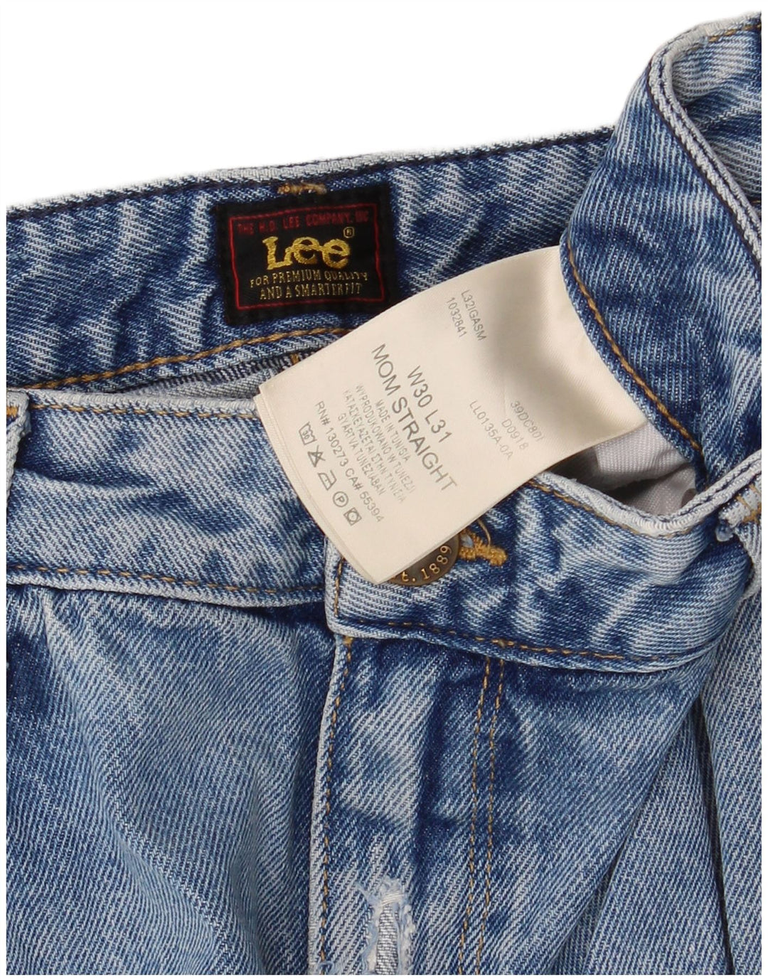 Jeans dritti da uomo Lee Mom W30 L31 in cotone blu