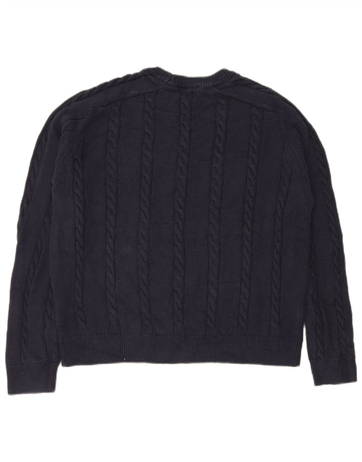 Maglione maglione girocollo da uomo Zara piccolo in cotone blu navy
