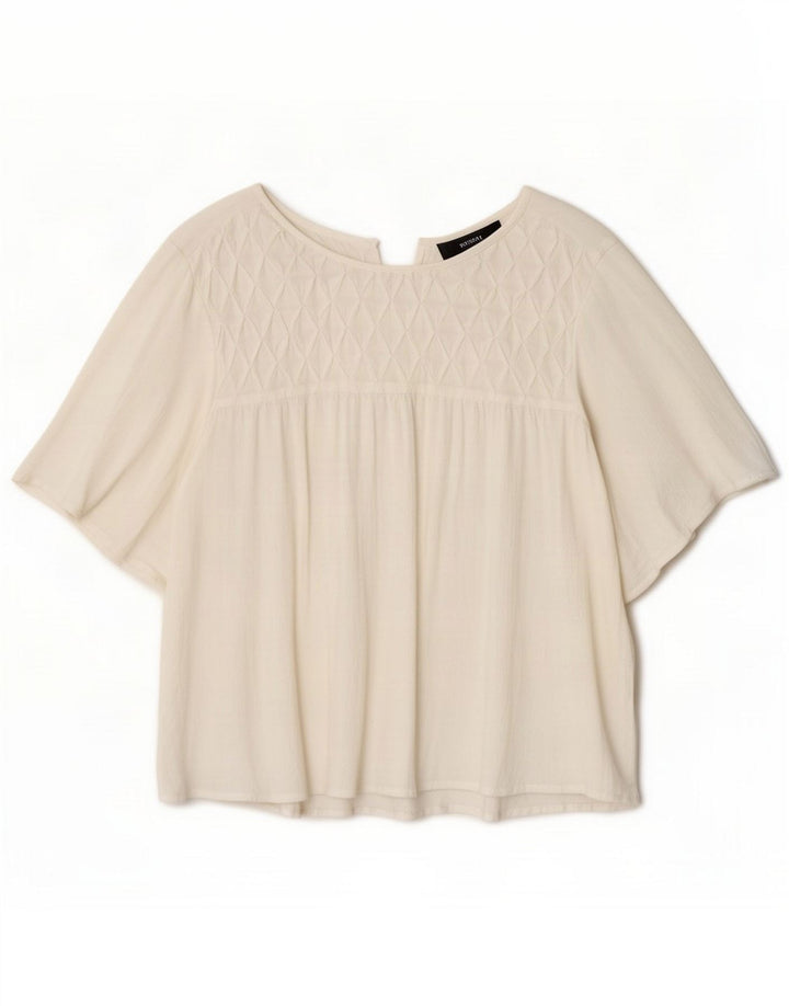 Zara camicetta da donna UK 46 grande bianca in viscosa