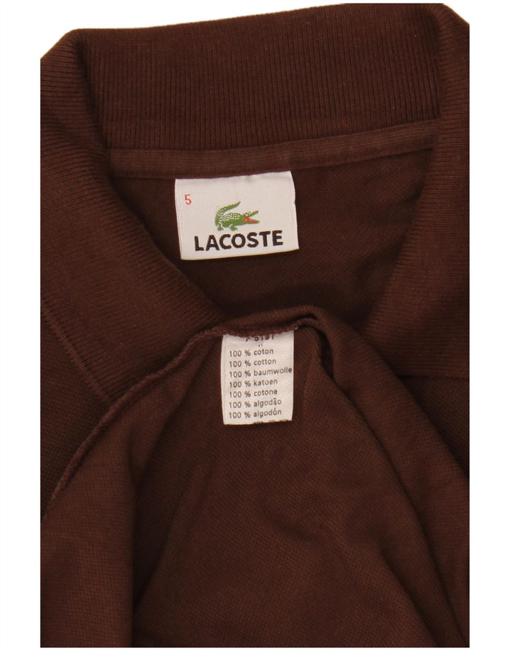 Polo da uomo Lacoste taglia 5 grande in cotone marrone