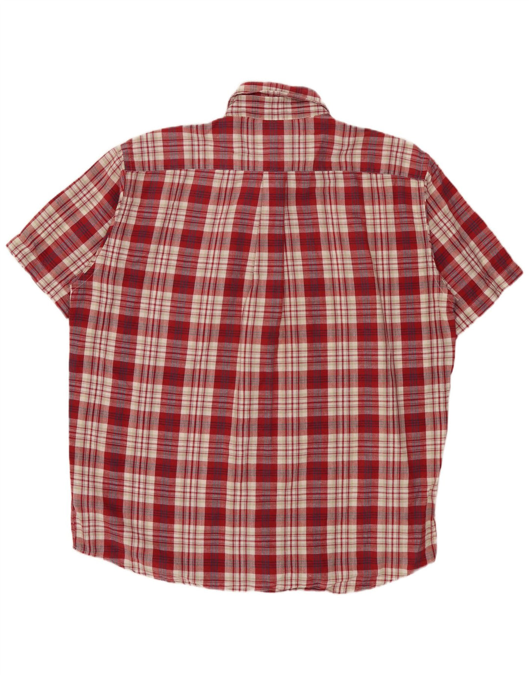 MURPHY & NYE Camicia a maniche corte da uomo in cotone a quadri rossi grandi