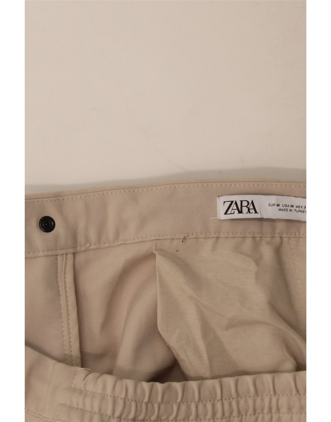 Pantaloni chino da uomo ZARA Joggers medi W32 L28 poliestere beige