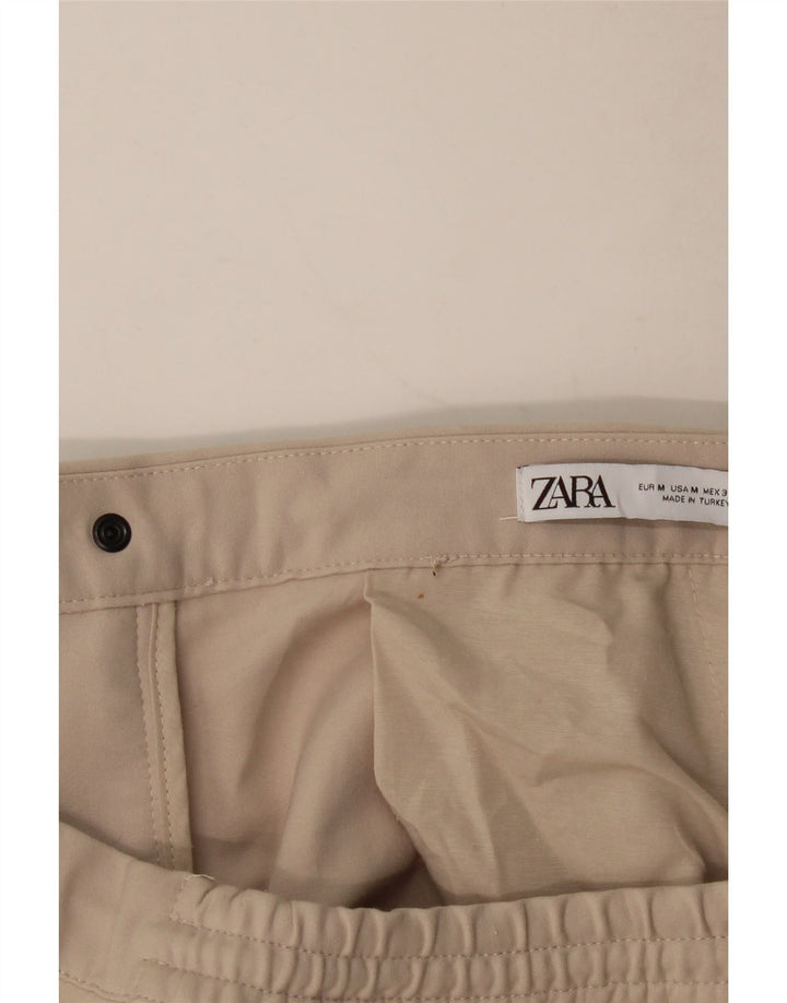 Pantaloni chino da uomo ZARA Joggers medi W32 L28 poliestere beige