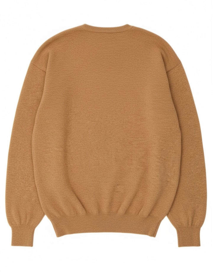 Massimo Dutti Maglione da uomo con scollo a V XL in lana beige