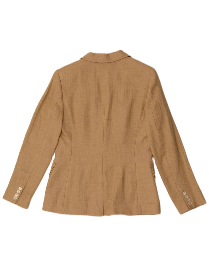 Giacca blazer a 2 bottoni da donna Ralph Lauren US 8 a spina di pesce beige medio