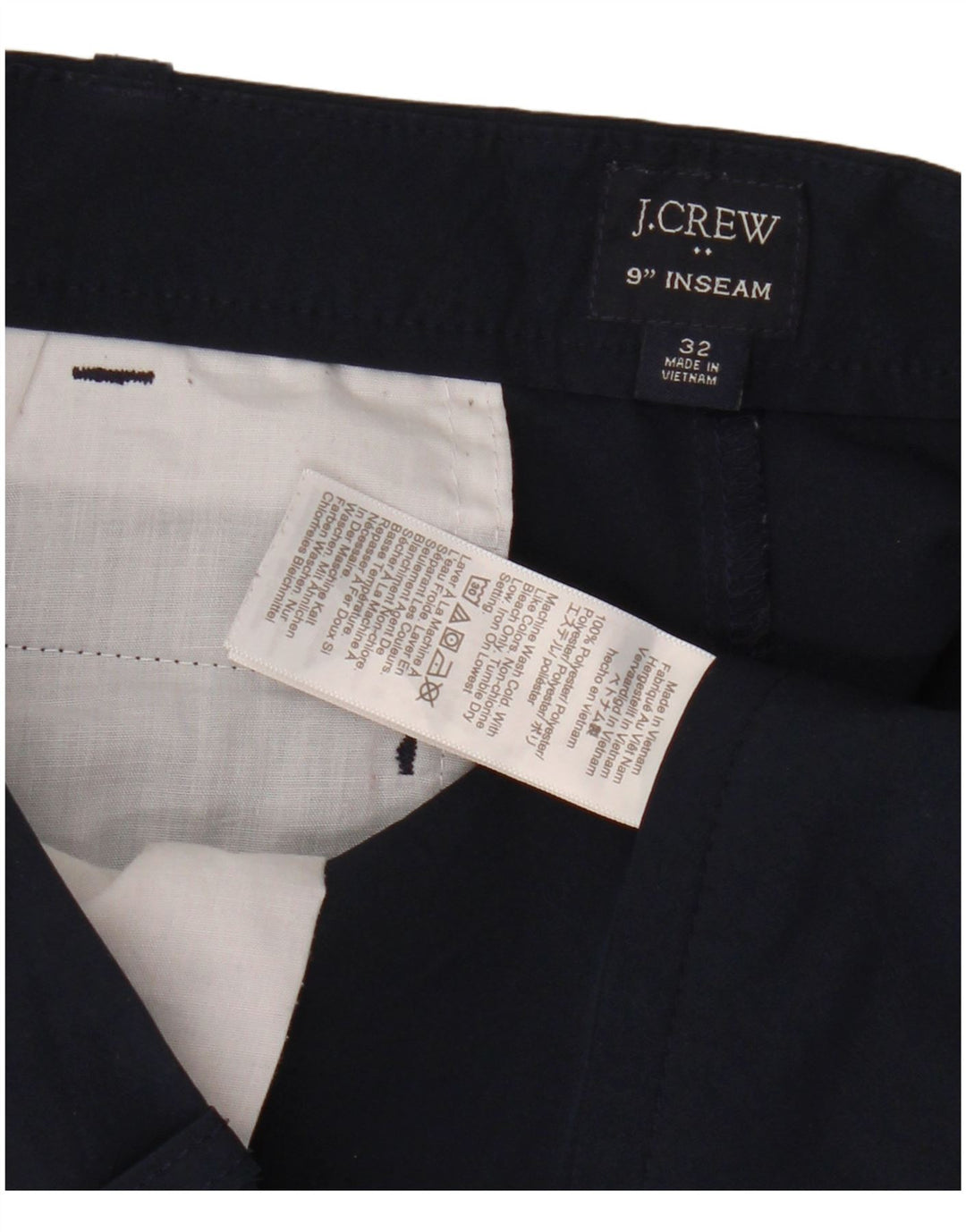 Pantaloncini chino da uomo J. Crew W32 poliestere blu navy medio